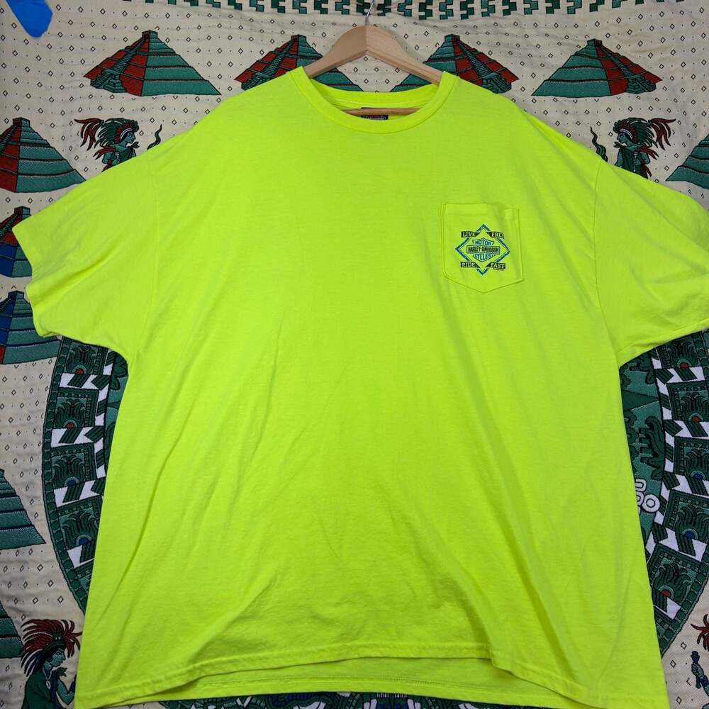 Harley-Davidson Buddy Stubbs Arizona Neon Yellow Pocket T-Shirt 3XL